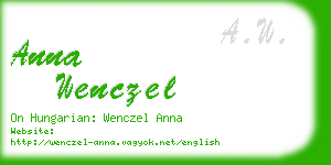 anna wenczel business card